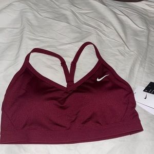 Maroon Nike sports bra